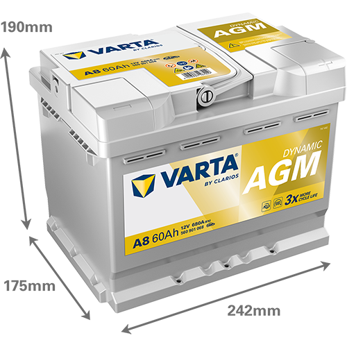 Varta Dynamic AGM Start/Stop Battery A8 / 560 901 068 - Image 2